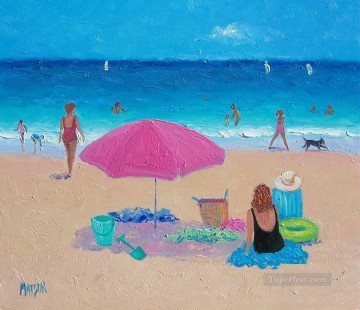  chicas Pintura al %C3%B3leo - Chicas en la playa Impresionismo infantil.